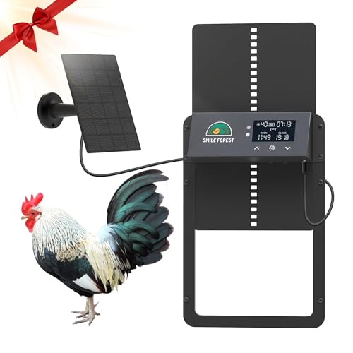 Automatic Chicken Coop Door,Multi-Modes for Chicken Door,Auto Chicken Coop Door with Anti-Pinch Feature,Automatic Coop Door with LCD Display,Run Chicken Automatic Door with Timer & Light Sensor