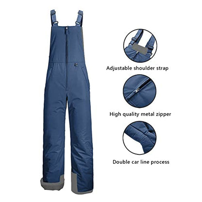 Yoawdats Women's Ski Snow Bibs Pants Insulated Water Resistant Winter Skiing Overalls Ripstop Windproof Snowboard Jumpsuits - color: Navy Blue, size: Small