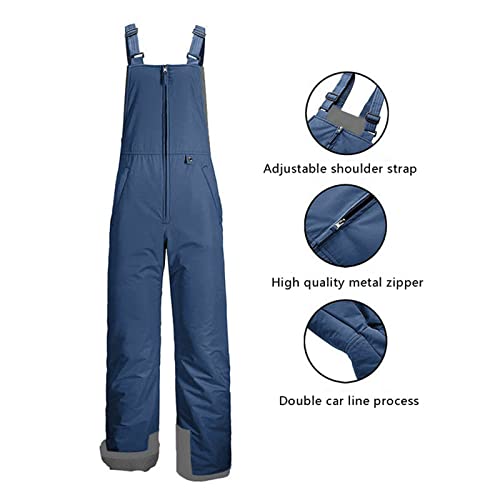 Yoawdats Women's Ski Snow Bibs Pants Insulated Water Resistant Winter Skiing Overalls Ripstop Windproof Snowboard Jumpsuits - color: Navy Blue, size: XX-Large