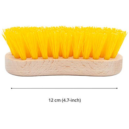 Stiff Bristle Brush - Scrub Brush for Deep Cleaning, Hand Brush with Hard Bristles, Utility Nylon Brush for Indoor and Outdoor, Wooden Boot Hand Scrubber, Scrubbing Brush Heavy Duty