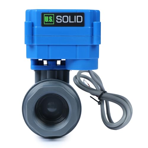 U.S. Solid 1 inch UPVC Motorized Ball Valve - Plastic Electrical Ball Valve with Full Port, 2 Wire Auto Return, 9-36V AC/DC, Normally Closed - size: 1 Inch, style: 9-36V AC/DC