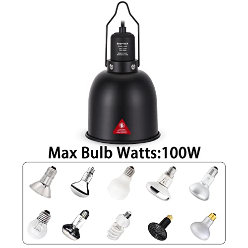 DXOPHIEX 5.5inch Deep Dome Reptile Heat Lamp Reptile Light Fixture UVB Light Fixture Max 100W for Bearded Dragon, Turtles, Snake and Lizard Terrarium - size: 5.5inch deep dome