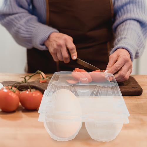 6 Pack Clear Plastic Goose Egg Cartons Large Goose Egg Carton Holder for Storage Transport Fridge Organization and Gift Display Multi-Slot Boxes for Eggs - size: 14.50X14.50X9.50CM