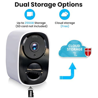 2026 Upgraded 2K Security Cameras Wireless Outdoor (2 Pack), Free Cloud Storage, Long Battery Life, AI Motion Detection, Spotlight & Siren, Waterproof, WiFi Surveillance Outdoor Camera with 2-Way Talk - color: White - 2 Pack Camera