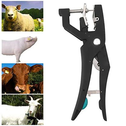 Livestock Tag Applicator Alloy Steel Automatic Hydraulic Tag Pliers for Farm Animals Cattle Sheep Pig Goat