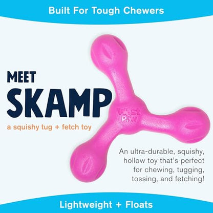 WEST PAW Zogoflex Air Skamp Tug-of-War Stick Dog Chew Toy – Hollow, Squishy Interactive Toy for Dogs, Puppies – for Chewing, Catch, Carry, Fetch, Dishwasher Safe, Latex-Free, Large 8.5", Hot Pink - color: Hot Pink
