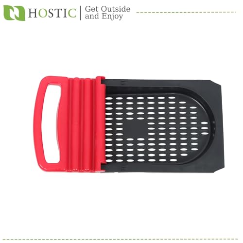 HOSTIC Red Nesting Boxes for 40 Coop with Lid with 4 Compartment Compartment Galvanized Stainless Steel and Plastic Nest Roll Out with Perch to 20 Hens