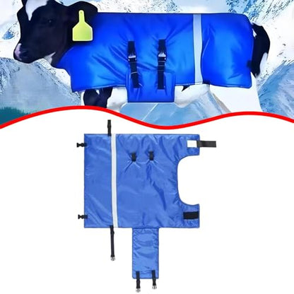 Calf-Warming Clothing, Calf-Warming Blanket, Windproof Oxford, Keeping Calves Warm, Accessories, Blue Jacket, L Cottons - color: L Cottons