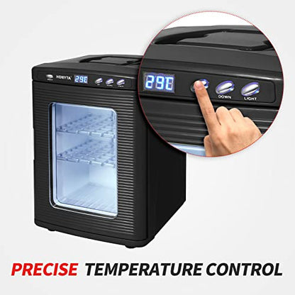 RYFT Incubators for Hatching Eggs, 25L Portable Reptile Scientific Lab Incubator with 5°C-60°C, 12V/110V Heating and Cooling for Small Reptiles (Black)