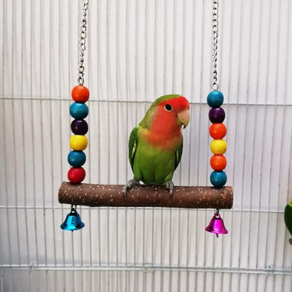 Bird Perch Toy, Natural Wooden Stand for Chick, Handmade Chicken Coop Swing for Training, Chicken Coop Accessories for Lovebird, Conure, Cockatiel, Parrot, Hens,Bird (M) - size: M