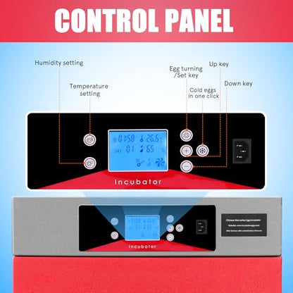 400-Egg Commercial Cabinet Incubator, Digital Poultry Hatcher with Automatic Temperature & Humidity Control, Large-Capacity Auto Turner for Chicken, Duck, Goose & Quail Eggs