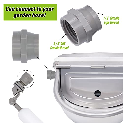 MINYULUA Automatic Heated Dog Water Bowl Stainless Steel Pet Thermal-Bowl Livestock Waterer Constant Temperature Dispenser for Dogs Cow Horse Pig Sheep Chicken Outdoor Drinking