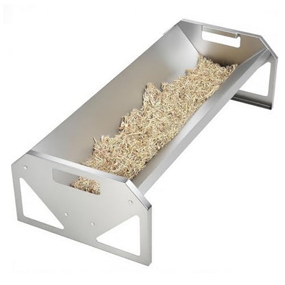ECOTRIC Livestock Feeder, 45" Length for 10Sheeps Once, 22 Gallon Feeder | Trough for Horse, Goat, Sheep, Cattle, Cow, Alpaca Steel Powder Coated Silvery - color: Silvery