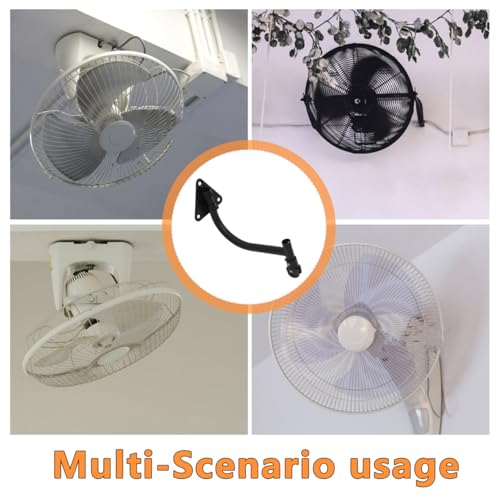 HOMSFOU Wall Mount Fan Set with Heavy Duty Bracket Adjustable Speed Wall-Mounted Oscillating Fan for Garage Pavilion Indoor Outdoor