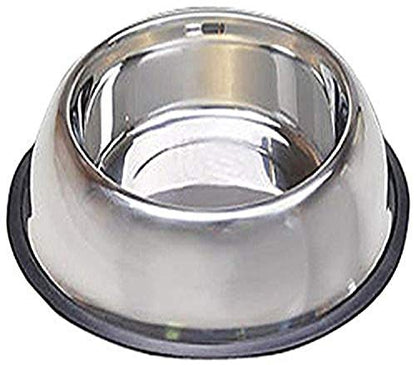 Van Ness Pets Small Non Tip Stainless Steel Dog Bowl, 16 OZ Food and Water Dish, Wide Base Prevents Spills, Silver - size: 16 OZ - SMALL