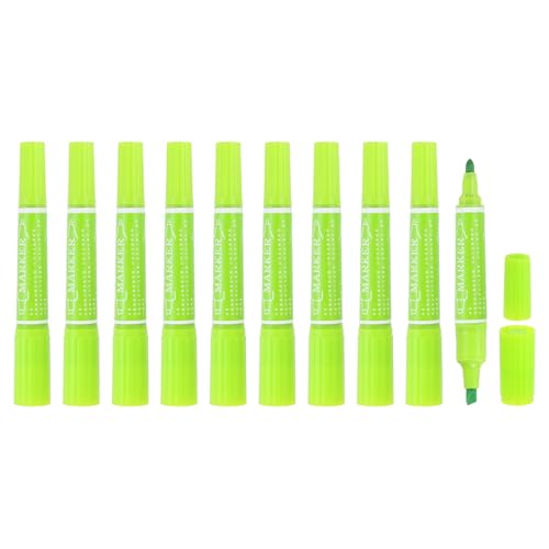 MECCANIXITY 10 Pcs Art Marker Pen Double-Ended Colored Pen Dual Sketch Marker for Drawing Sketching Writing Journaling, Green - color: Green