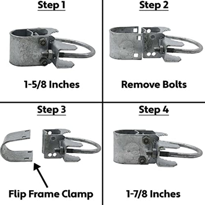 Jake Sales 4-1/2"" Chain Link Bull Dog Hinge (2 Pack), GALVANIZED - size: 4-1/2" Post - 2 Pack