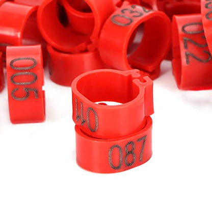 Tiiyee Pigeons Leg Ring, 100Pcs Plastic Bird Identify Clip Ring Poultry Markers Foot Ankle Training Identification Bands for Ducks Chicks Chicken Guinea Pigeons Goose Bantam Finch Lovebird Quail(12mm) - size: 12mm
