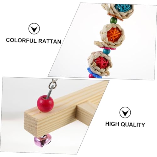 ORFOFE Natural Wood Chicken Ladder Swing Bird Toy for Chickens Parrot Swing Biting Toy Bird Perch Toy