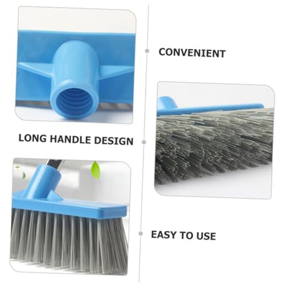 Long Handle Stiff Bristle Floor Scrub Brush Cleaning Broom for Indoor Outdoor Use for Bathroom Kitchen and Deck Surfaces with Convenient Hanging