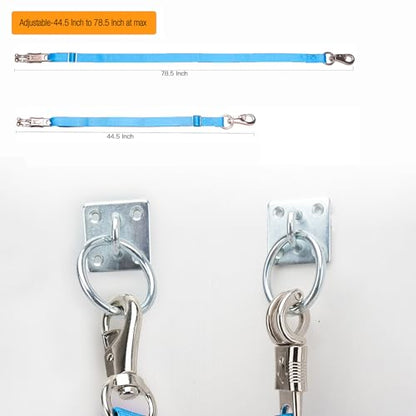 2PCS Cross Ties,Heavy Duty Adjustable Nylon Cross Ties for Horse Horse Trailer Tie with Panic Snap and Bull Snap,Adjustable Length from 44.5-78.5 Inch,Blue - style: Blue-2PCS