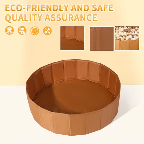 Ball Pit for Toddlers Babies Dogs Cats Iinfant Children, Foldable Ball Pits Play Tent, Crawl Playpen Ball Pool with Storage Bag, Surprise for Boys Girls Festival (Balls Not Included), Brown - color: Brown
