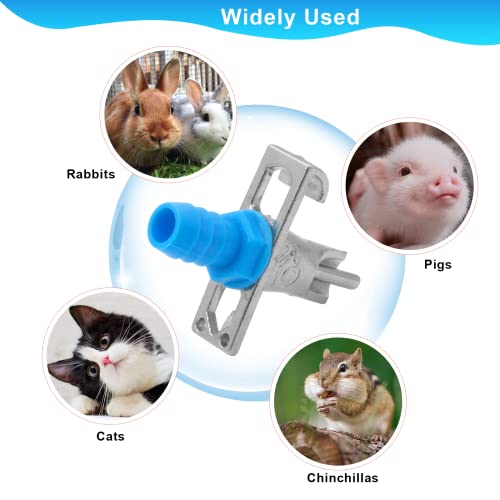 Automatic Rabbit Watering Kit Include 6 Nipple Drinker Feeders, ID 5/16" Hose, Barb Fittings to G1/2" Thread Connector, Watering System Bucket Connector