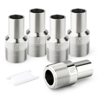 TAISHER 5PCS 304 Stainless Steel Pipe Fittings, 3/4" NPT Male Threaded, 2" Length Weld Nipple Cast Pipe - size: 3/4" NPT x 3/4" OD(2" Length)