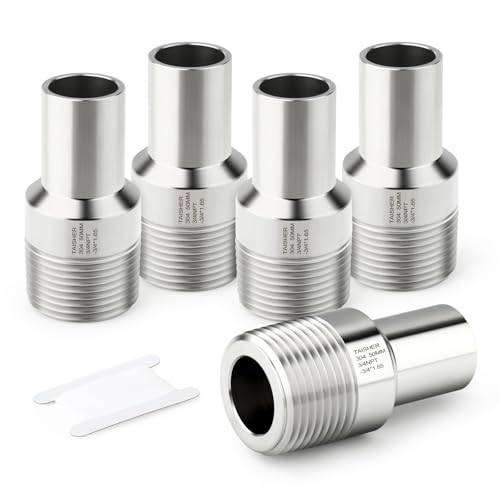 TAISHER 5PCS 304 Stainless Steel Pipe Fittings, 3/4" NPT Male Threaded, 2" Length Weld Nipple Cast Pipe - size: 3/4" NPT x 3/4" OD(2" Length)