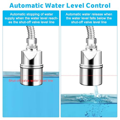 1 Pack Float Valve For Water Tank,1/2" to 3/4'' Water Float Valve, 304 Stainless Steel Fully Automatic Water Level Level Control Float Valve For Water Tank Pool Livestock Troughs Distille - size: 1 Pack-B