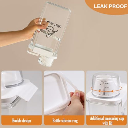 Bird Seed Storage Container Airtight | 3 Qt/2.5 L Clear Plastic Bird Food Container Portable-with Measuring Cup/Lid|Pet Food Storage Container |Wild Bird Seed Dispenser|BPA Free - color: Bird Feed