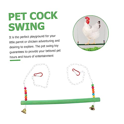 POPETPOP Pet Chicken Climbing Frame Wooden Swing Toy Perch Hen and Rooster Adventure Stand