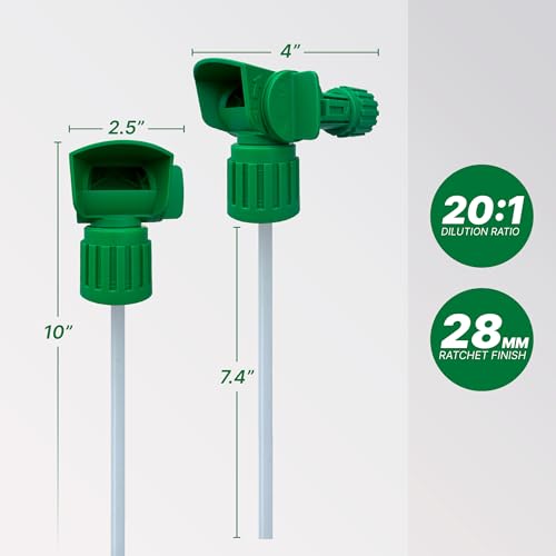 Hose-End Sprayer (48-Pack): Contractor-Grade 20:1 Ratio Hose-End Sprayers for Turf Maintenance, Lawn Fertilizer, and Odor Control Solutions – Reliable, Reusable, Heavy-Duty Build - size: Sprayer