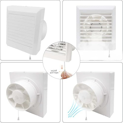 Window Shutter Exhaust Fan both Intake & Exhaust,Wall-Mounted Ventilation Fan for Bathroom Window Home Attic (9.5 In) - size: 9.5 In