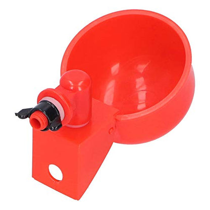 Zerodis Poultry Breeding Supplies Water Cup Red Plastic Drinking Bowl with Leak Proof Design for Poultry Bird 2pcs Automatic Chicken