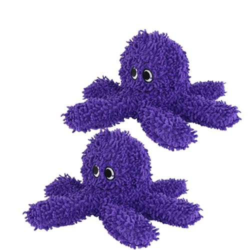 MIGHTY® 2 Pack Microfiber Medium Octopus Dog Toys | Ultra Durable Plush Toy with Multiple Layers & Reinforced Seams , Washable and Floats , Mighty® Construction - color: 2PK Purple Octopus