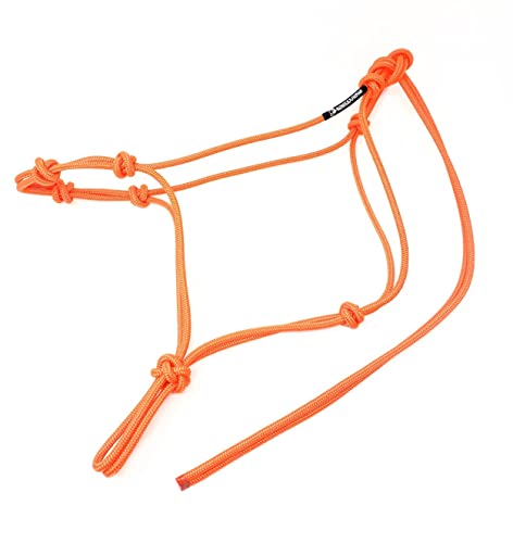 Horse Rope Training Halter - 4 Knot 1/4" Stiff Halter Cord - Used by Famous Trainers Multiple Sizes Multiple Colors - color: Neon Orange, size: Yearling