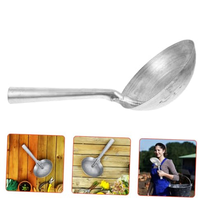 Iron Ladle Spoon for Feeding Livestock Heavy-Duty Scoop and Farm Animals Handle Water and Dipper for Homesteaders and Farmers