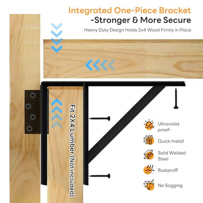 DIYHD Heavy Duty Anti-Sag Gate Kit with Left-Opening Latch, Adjustable Bracket Gate Frame Hardware for Wooden Fence or Patio, Fits 24"-60" Wide, Works with 2x4 Lumber (Wood Not Included) - size: Kit + Left Open Latch