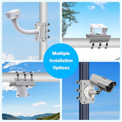 Universal Security Camera Mount Wall Mounting Brackets,Vertical Pole Mount Adapter Bracket for CCTV Camera Pole Clamp Solar Panel Clamps Outdoor Video Surveillance - size: Pole Strap Mount Bracket 4