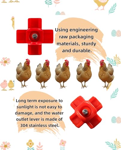 12pcs Horizontal Chicken Water Nipples,Leakproof Poultry Water Nipples Durable ABS & Stainless Steel,Automatic Chicken Waterer Spouts for Coop Outdoor Use