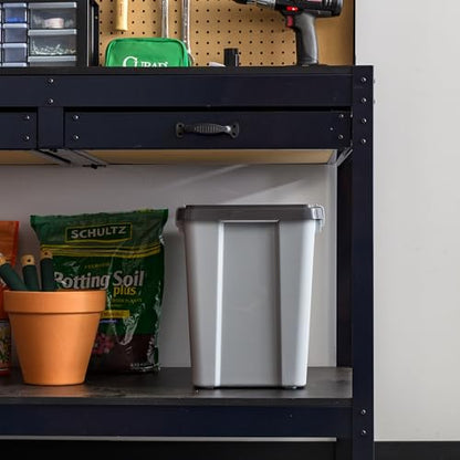 IRIS USA Stackable Dog Food Storage Container with 2 Cup Scoop, 4 Secure Latches, Fits up to 30 lbs, Pet Dry Food Bin, Gasket Seal Lid, BPA Free, Stackable, Easy Measure, Gray/Dark Gray - color: Gray/Dark Gray