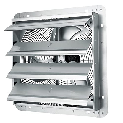 VEVOR Shutter Exhaust Fan, 16'' with Various Speeds, AC-motor, 2000 CFM, Wall Mount Attic Fan, Ventilation and Cooling for Greenhouses, Garages, Sheds, FCC - size: 16 Inch