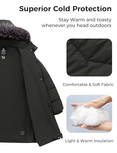 wantdo Women's Long Hooded Winter Coat Warm Quilted Puffer Jacket(Available in Plus Size) - color: Dark Grey, size: XX-Large