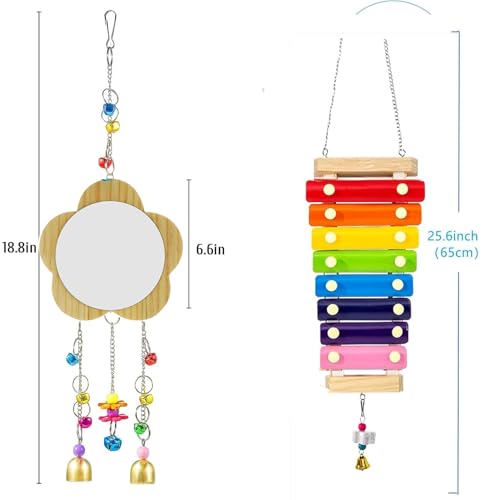 Chicken Toys for Coop 8 Set Chicken Swing Chicken Xylophone Mirror, Vegetable Hanging Feeder for hens