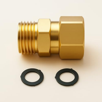 Upgraded No-Leak Easy-Rotate Garden Hose Swivel Connector, 3/4 GHT Brass Hose Swivel Connector, 360° Male to Female Hose Adapter, Anti-Kink Fitting with Washer and PTFE Tape - size: 3/4 GHT Swivel Connector