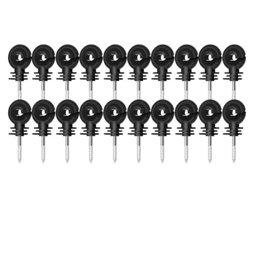 Electric Fencing Ring Insulators Electric Fence Insulator Screw in Ring Post Wire Holder Farm Cattle Sheep Horse Dog Barrier Kit(20pcs) - color: 20pcs