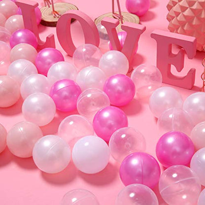 Colorful 100pcs Ball Pit Balls 2.2-inch Plastic Ocean Ball Crush Proof Stress Balls for Kids Pool Ball Playhouse Pit Accessories - color: 100balls-pearl purple