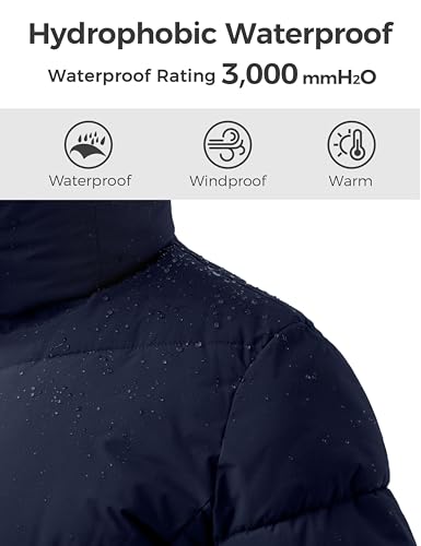 wantdo Women's Warm Winter Coat Hooded Puffer Jacket Long Parka (Available in Plus Size) - color: Navy, size: X-Large