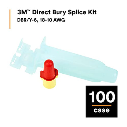 3M Direct Bury Splice Kit DBR/Y-6 (BULK), 18-10 AWG, UV-Resistant, Steel Spring, Flame Retardant Insulation, Box of 100 Splice Tubes and 100 R/Y Connectors - style: DBR/Y: Splice Bulk
